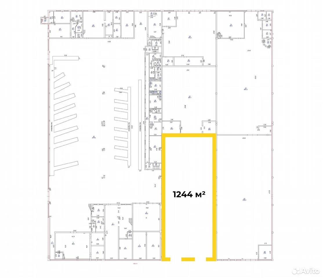 Схема помещения — Склад 1 244 м², литер Б
